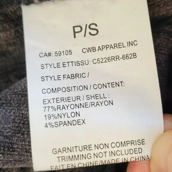 Charlie B Velour Pull On Drawstring Straight Leg Pants Gray Plaid Women's Size S - Picture 8 of 10